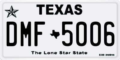 TX license plate DMF5006