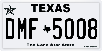 TX license plate DMF5008