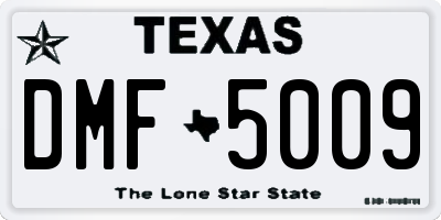 TX license plate DMF5009