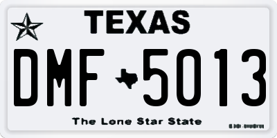 TX license plate DMF5013