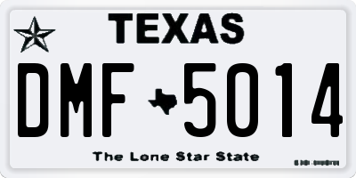 TX license plate DMF5014