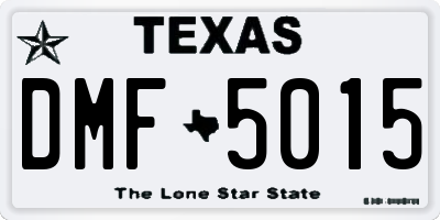 TX license plate DMF5015