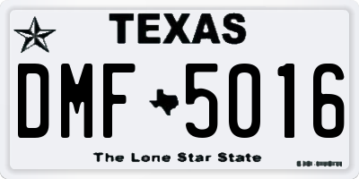 TX license plate DMF5016