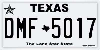 TX license plate DMF5017