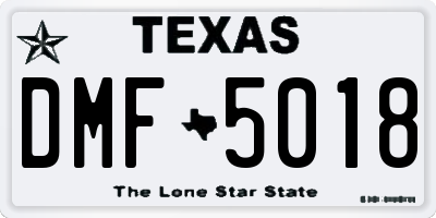 TX license plate DMF5018