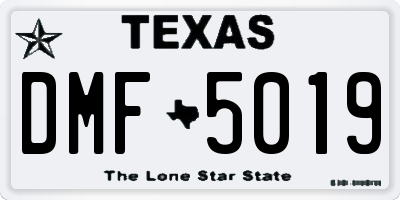 TX license plate DMF5019
