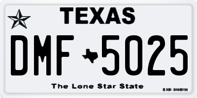 TX license plate DMF5025