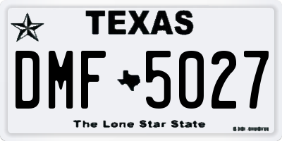 TX license plate DMF5027