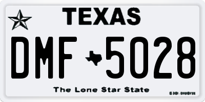 TX license plate DMF5028