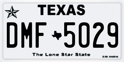 TX license plate DMF5029