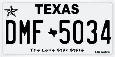 TX license plate DMF5034