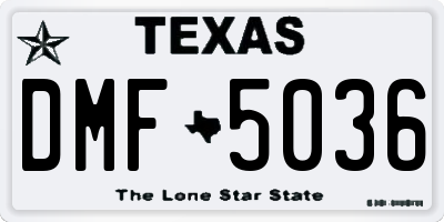 TX license plate DMF5036