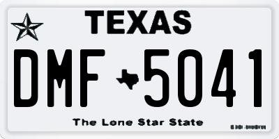 TX license plate DMF5041