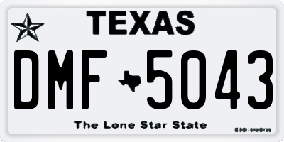 TX license plate DMF5043