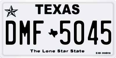 TX license plate DMF5045