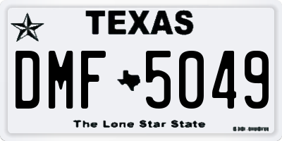 TX license plate DMF5049