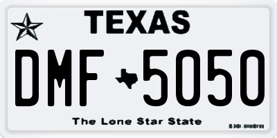 TX license plate DMF5050