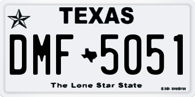 TX license plate DMF5051