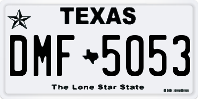 TX license plate DMF5053