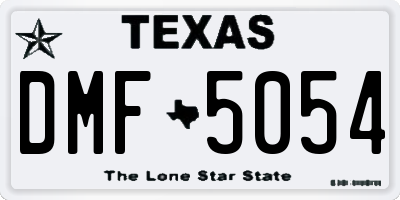 TX license plate DMF5054