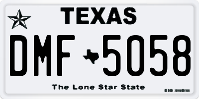 TX license plate DMF5058
