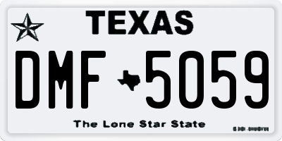 TX license plate DMF5059