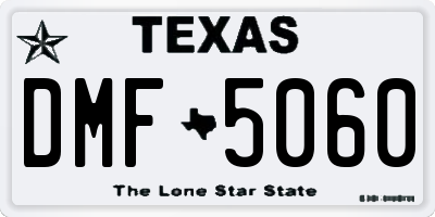 TX license plate DMF5060
