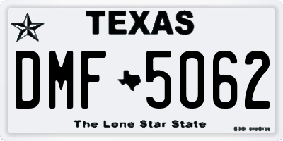 TX license plate DMF5062