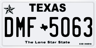 TX license plate DMF5063