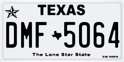 TX license plate DMF5064