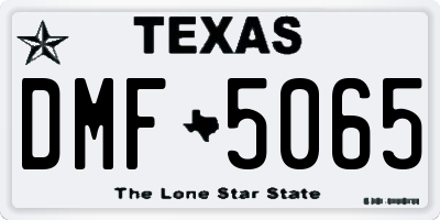 TX license plate DMF5065