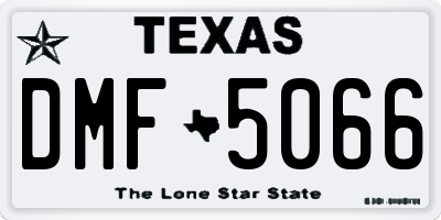 TX license plate DMF5066