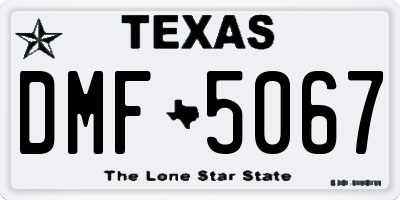 TX license plate DMF5067