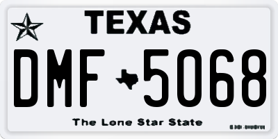 TX license plate DMF5068