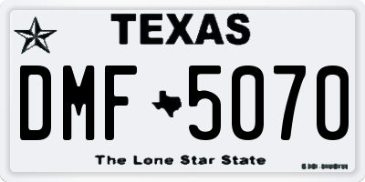 TX license plate DMF5070
