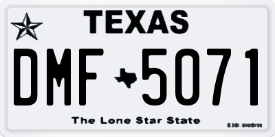 TX license plate DMF5071