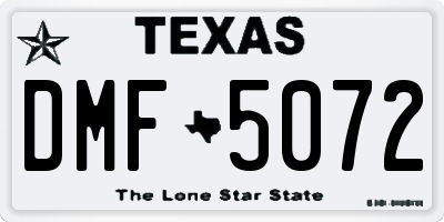 TX license plate DMF5072