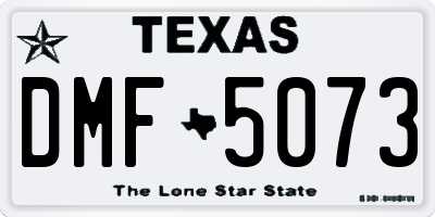 TX license plate DMF5073