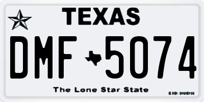 TX license plate DMF5074