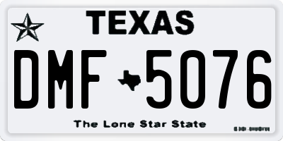 TX license plate DMF5076