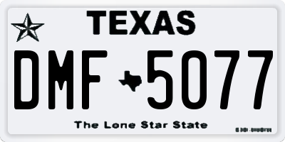 TX license plate DMF5077