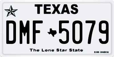TX license plate DMF5079
