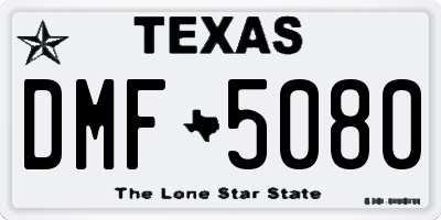 TX license plate DMF5080