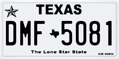 TX license plate DMF5081