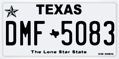 TX license plate DMF5083