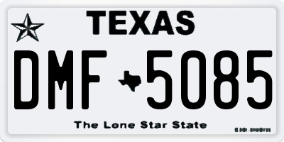 TX license plate DMF5085