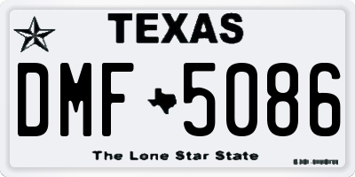 TX license plate DMF5086