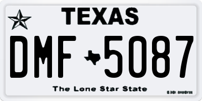 TX license plate DMF5087