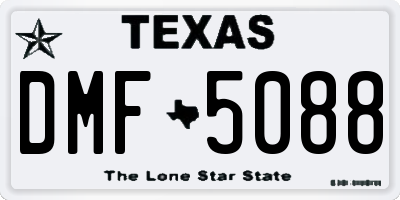 TX license plate DMF5088