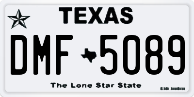 TX license plate DMF5089